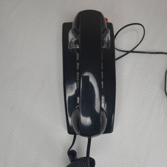 Retro Bittel Black Corded Wall Phone Telephone Push Button Dial Red Indicator Li - Picture 3 of 6